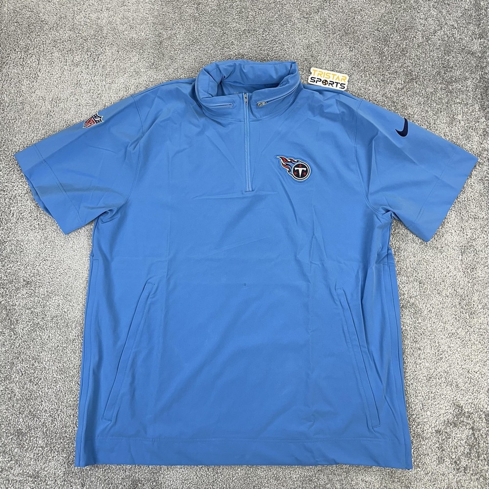 Tennessee Titans Coaches Jacket Mens XL Blue Nike 1/4 Zip Hooded Team Issue NFL